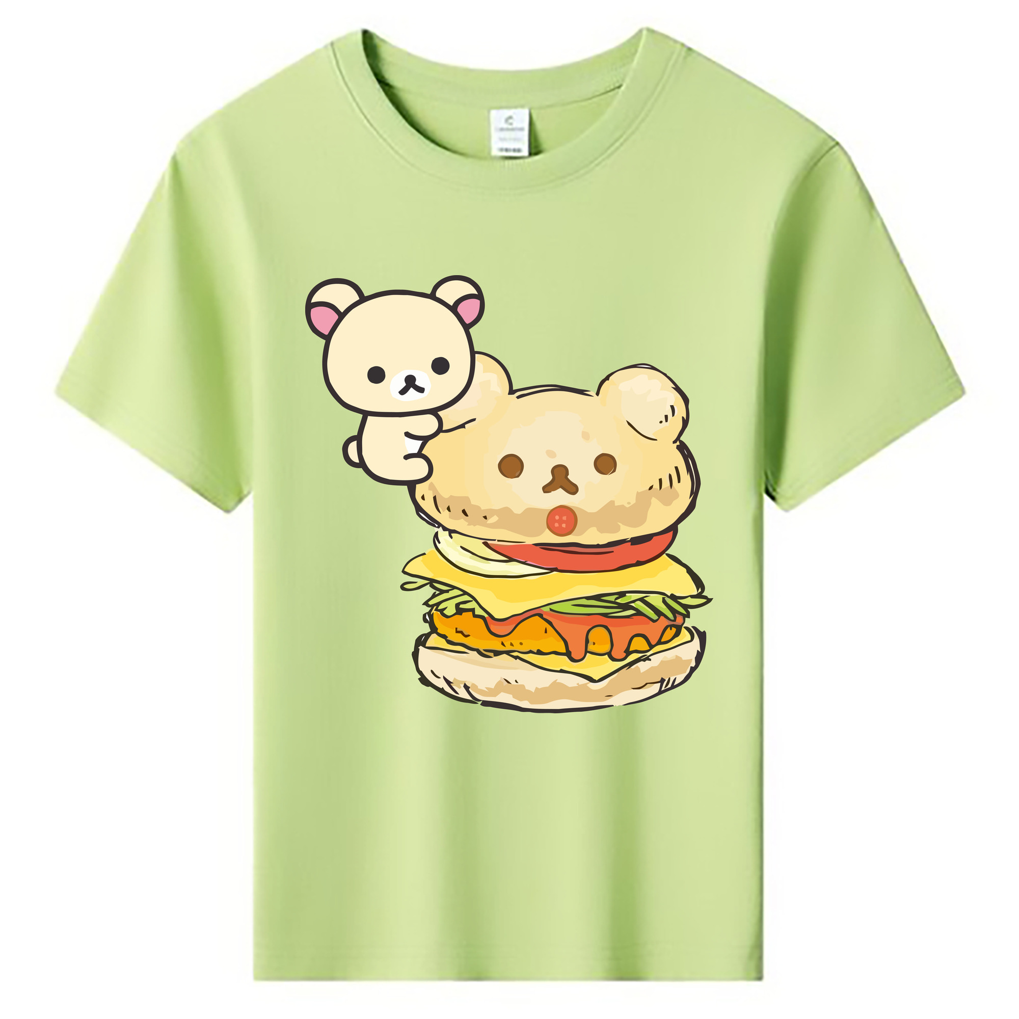 （画像用） リラックマ リラックマ キイロイトリ Rilakkuma Korilakkuma Kiiroitori 綿100％キッズTシャツ（フロントプリント）